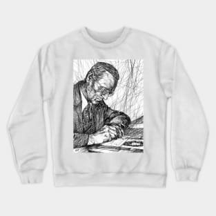 HERMANN HESSE ink portrait .2 Crewneck Sweatshirt